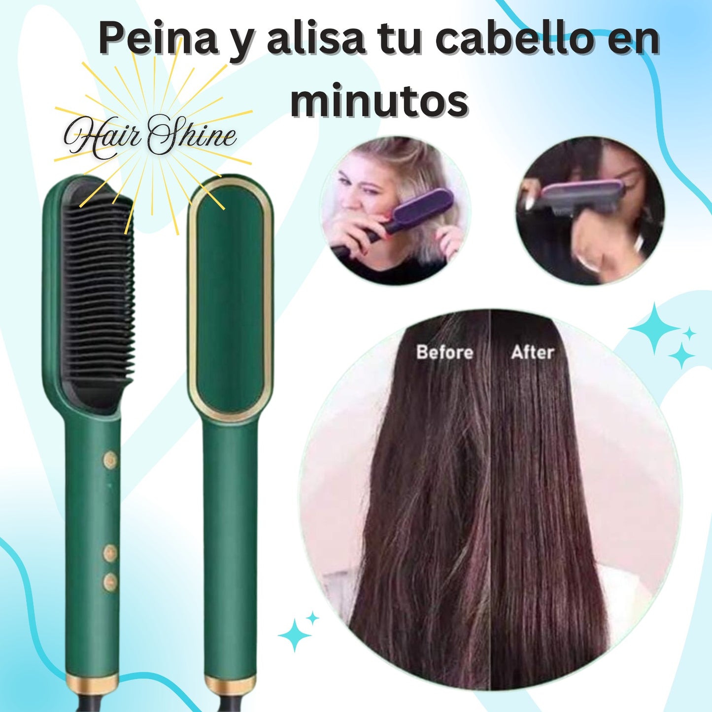 Cepillo Alisador De Cabello Hair Shine™